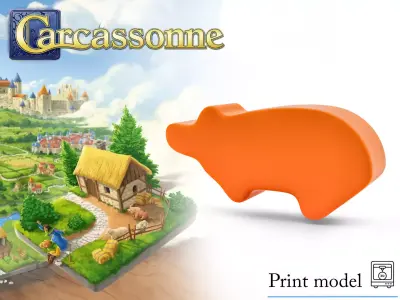 Carcassonne PIG Meeple Token Upgrade  3D Print Model 3D print model