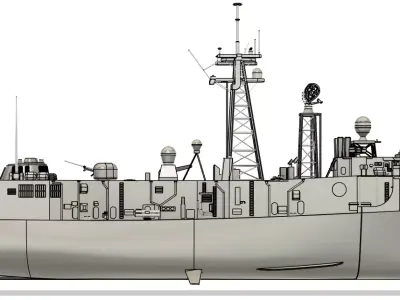 Oliver Hazard Perry RC Model 1-96 3D print model