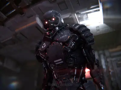 Game-ready Juggernaut Robot Unity Unreal Engine Low-poly 3D model