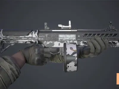 FPS Automatic Shotgun Animations Low-poly 3D model
