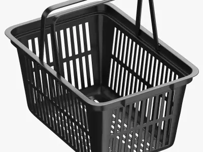 Plastic Shopping Crate 02 Black 3D model