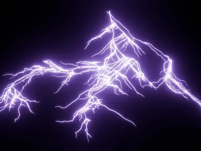 Lightning Bolt Generator Slow Motion Animated For Blender 3D model
