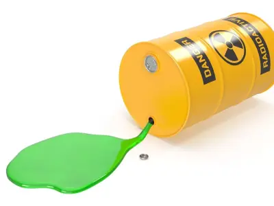 Barrel And Leaking Liquid Low-poly 3D model