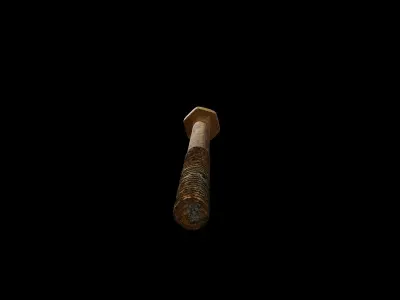 Anydrafts Rusty screw 01 Low-poly 3D model