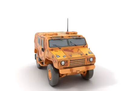 Desert Camouflage Armored Vehicle model pack Low-poly 3D model