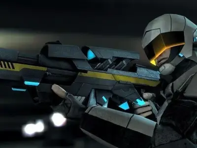 Futuristic Soldier Low-poly 3D model