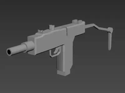 Low Poly 3D Model Of UZI Free low-poly 3D model
