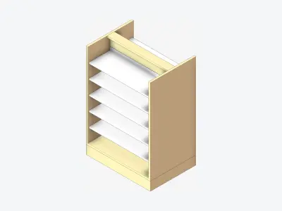 Shelving - Library - Integral - Convertible - Mobile Low-poly 3D model