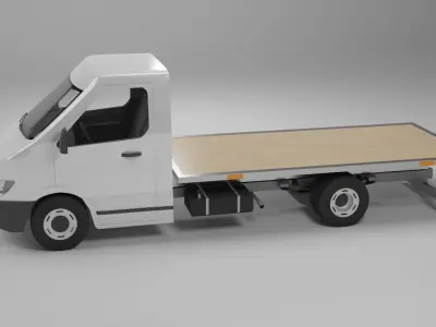 Cargo van with platform of the nineties  Free 3D model
