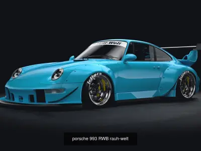 audi R8 and porsche RWB 3D Model Pack purchase