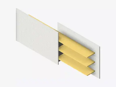 Partition - Contemporary - Changeall - Right - Shelves Low-poly 3D model