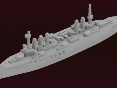 Danton-class battleship 3D print model