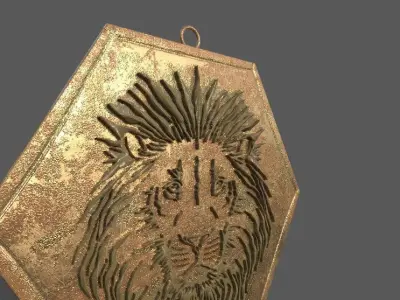  lion pendant 3D print model Low-poly 3D model