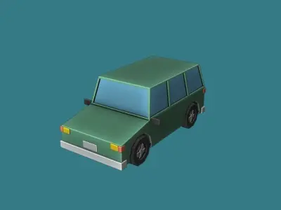 Simple cartoon car pack Style Craft Free low-poly 3D model