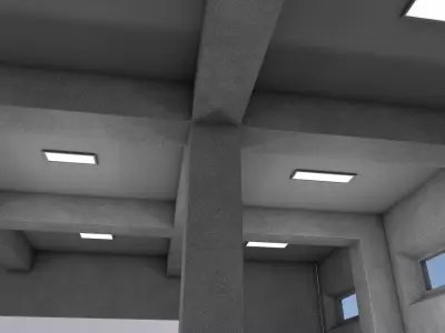 Empty Warehouse Low-poly 3D model