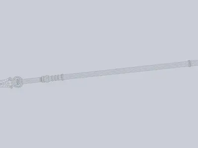 Draconic spear Low-poly 3D model