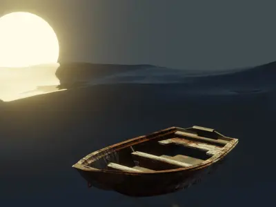 Boat 001 Low-poly 3D model