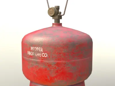 Gas Cylinder 2 kg Red Low-poly 3D model