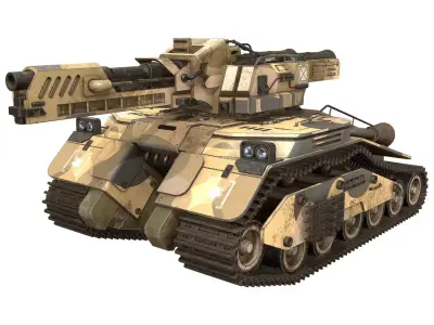 Tank Concept -3-Desert-Camouflage Low-poly 3D model