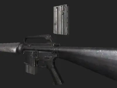 m16a1 weapon Free low-poly 3D model