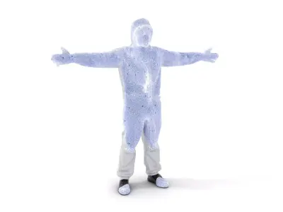 Silver Hazmat Suit model pack Low-poly 3D model