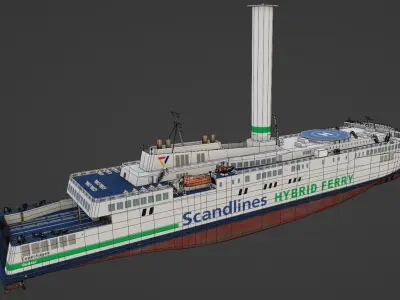 Scandlines hybrid ferry Low-poly 3D model