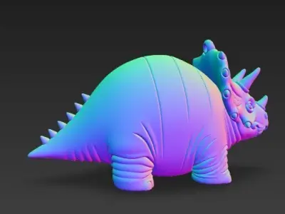 Cute Triceratops Keychain 3D Printable Dinosaur Model 3D print model