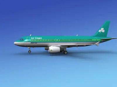 Airbus  A320 Aer Lingus 3D model