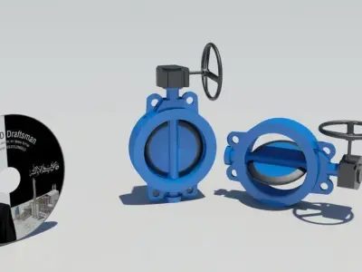 Lugged Gearbox Operated Butterfly Valve Free 3D model