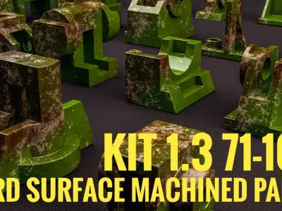 Building Blocks Kit Machined Parts Hard Surface V3 Low-poly 3D model