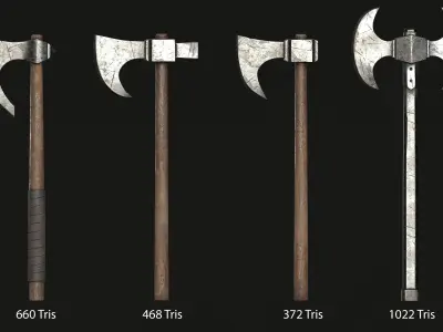 Medieval War Axe - PBR Asset Low-poly 3D model