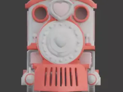 Stylized 3D Valentine Train Model Low-poly 3D model purchase