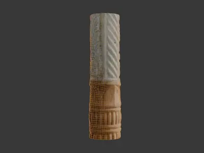 Ornate Stone Column Scan Low-poly 3D model