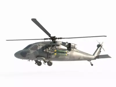 Science fiction weapon armed helicopter 3D model