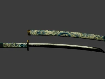 KATANA -  FLOWERS OF FATE -  UNMEI NO HANA  Low-poly 3D model