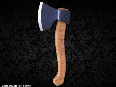 wooden axe Free low-poly 3D model order