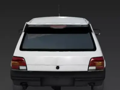 Realistic Vintage Compact Hatchback 3d model Low-poly 3D model