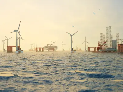 Offshore Wind Farm  Substation Platform 3D model