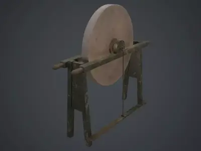 Grindstone 1B Low-poly 3D model