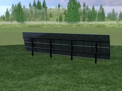 Photovoltaics for farmers 165 degrees 16m Low-poly 3D model