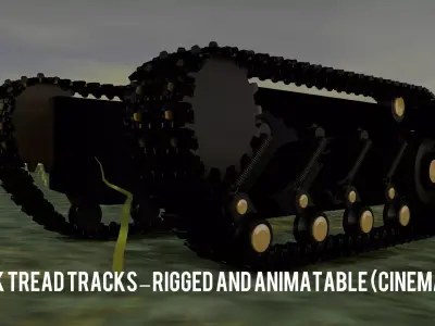 Tank Tread Tracks - Rigged and animated 3D model