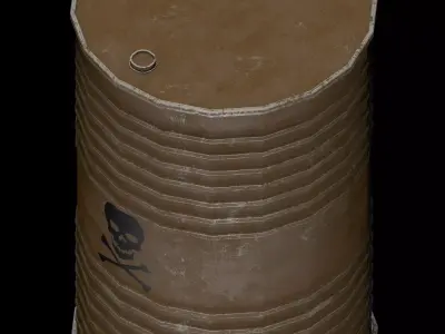 Danger oil barrel Low-poly 3D model