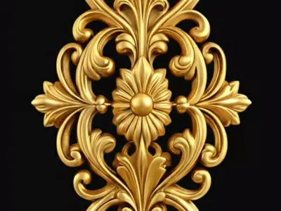 Pendant Ornate Floral Pendant Gold Antique Pendant Trending 3D print model