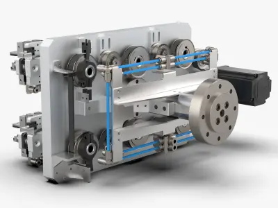 Robot End Axis Pneumatic Gripper 3D model by Lovano