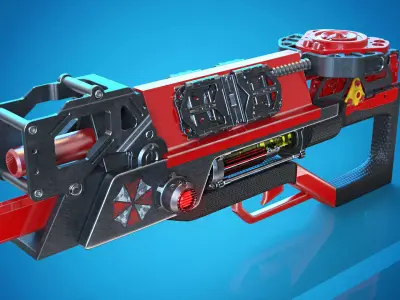 Cyberpunk SMG GUN Low-poly 3D model