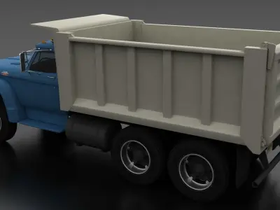 T-Series T-850 Dump Truck 1964 Tandem Axle Low-poly 3D model