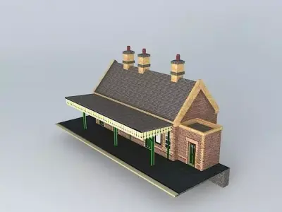 Eco Rail Track Local Station Dummy Old Steam Days Free 3D model