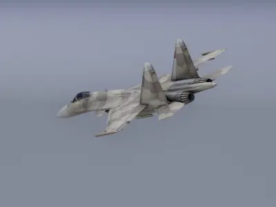Su-37 Terminator v2 Low-poly 3D model