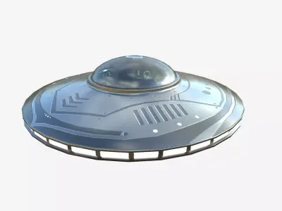 Alien Spaceship UFO B02 Aluminum - Sci Fi Spacecraft Design Low-poly 3D model