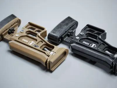 FN SCAR tactical stock Low-poly 3D model